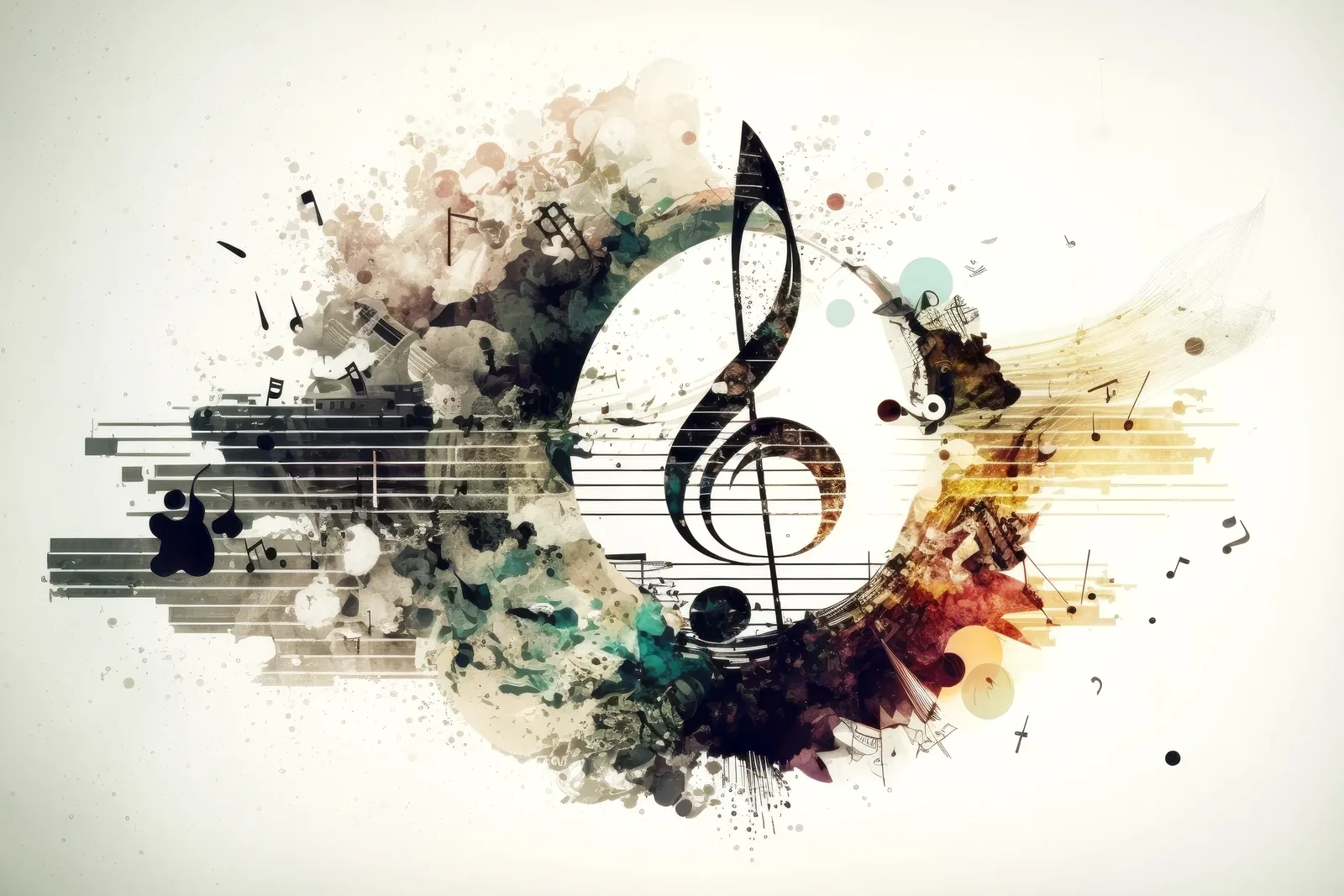 Abstract music illustration for a Schubert on classical guitar article.